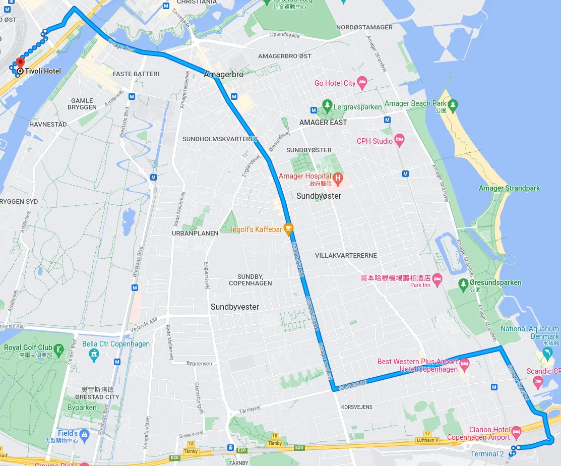 Bus Direction from Airport to Tivoli